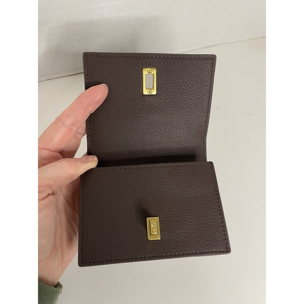 J. McLaughlin Dinah Leather Card Holder -Brown Crocodile Wallet - Picture 4 of 10